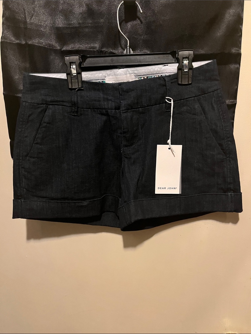 Dear John Black Cuffed Women's Denim Shorts